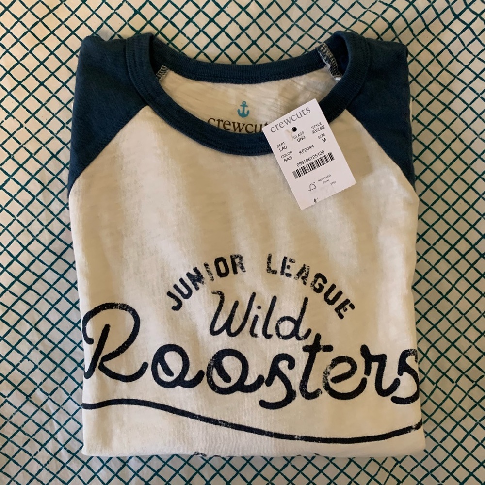 J. Crew Kids' raglan-sleeve baseball T-shirt NEW size medium 8-9 - Picture 5 of 13